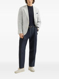 Brunello Cucinelli linen houndstooth deconstructed blazer with patch pockets