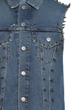 MARKING DISTANCE spike-embellished denim vest