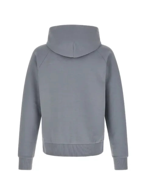 BOSS stretch-cotton zip-up hoodie with puff logo
