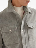 Brunello Cucinelli lightweight water-resistant cashmere shirt-style outerwear jacket