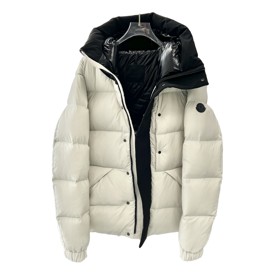 Moncler Colour-Block Down Puffer Jacket with Contrast Hood