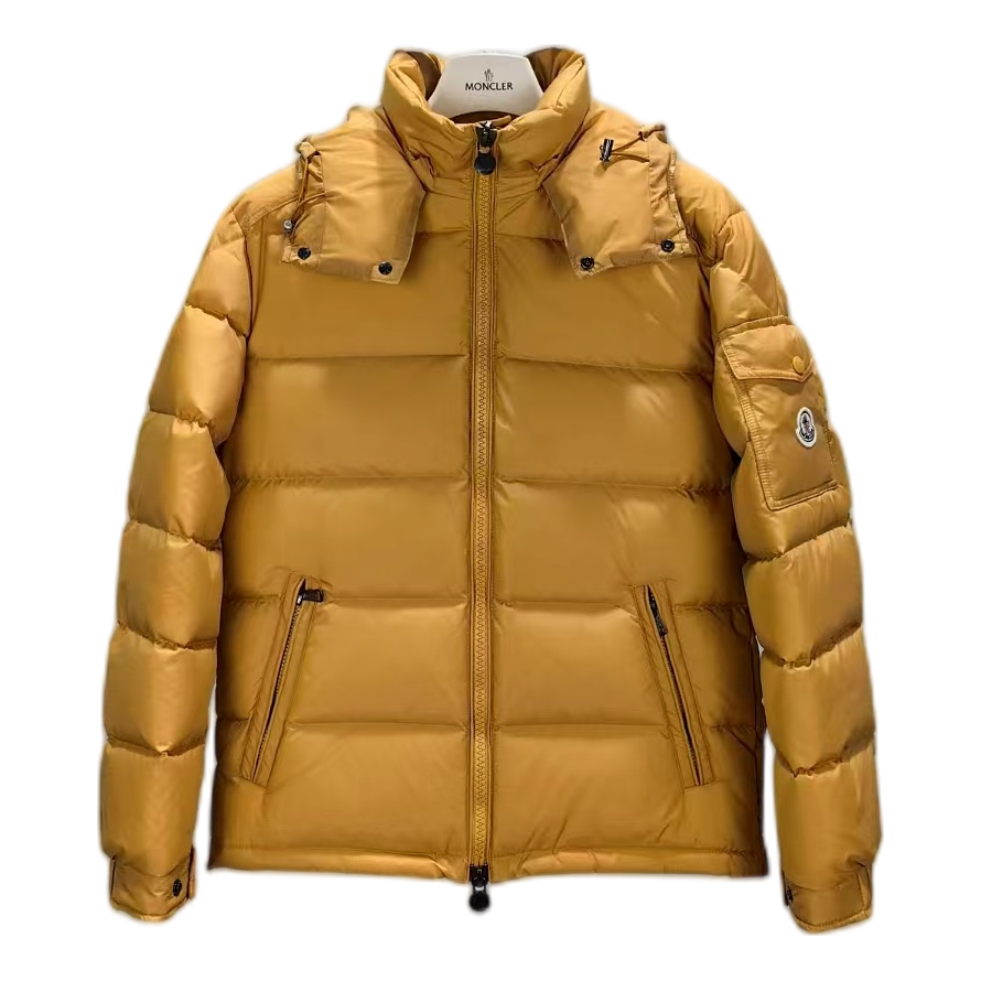 Moncler Maya Yellow Hooded Down Jacket