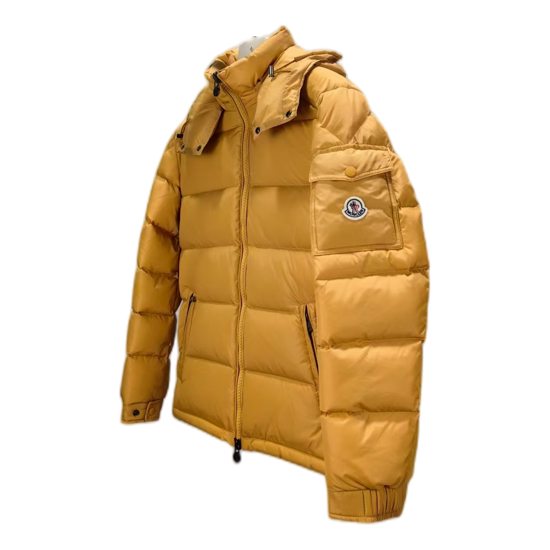 Moncler Maya Yellow Hooded Down Jacket