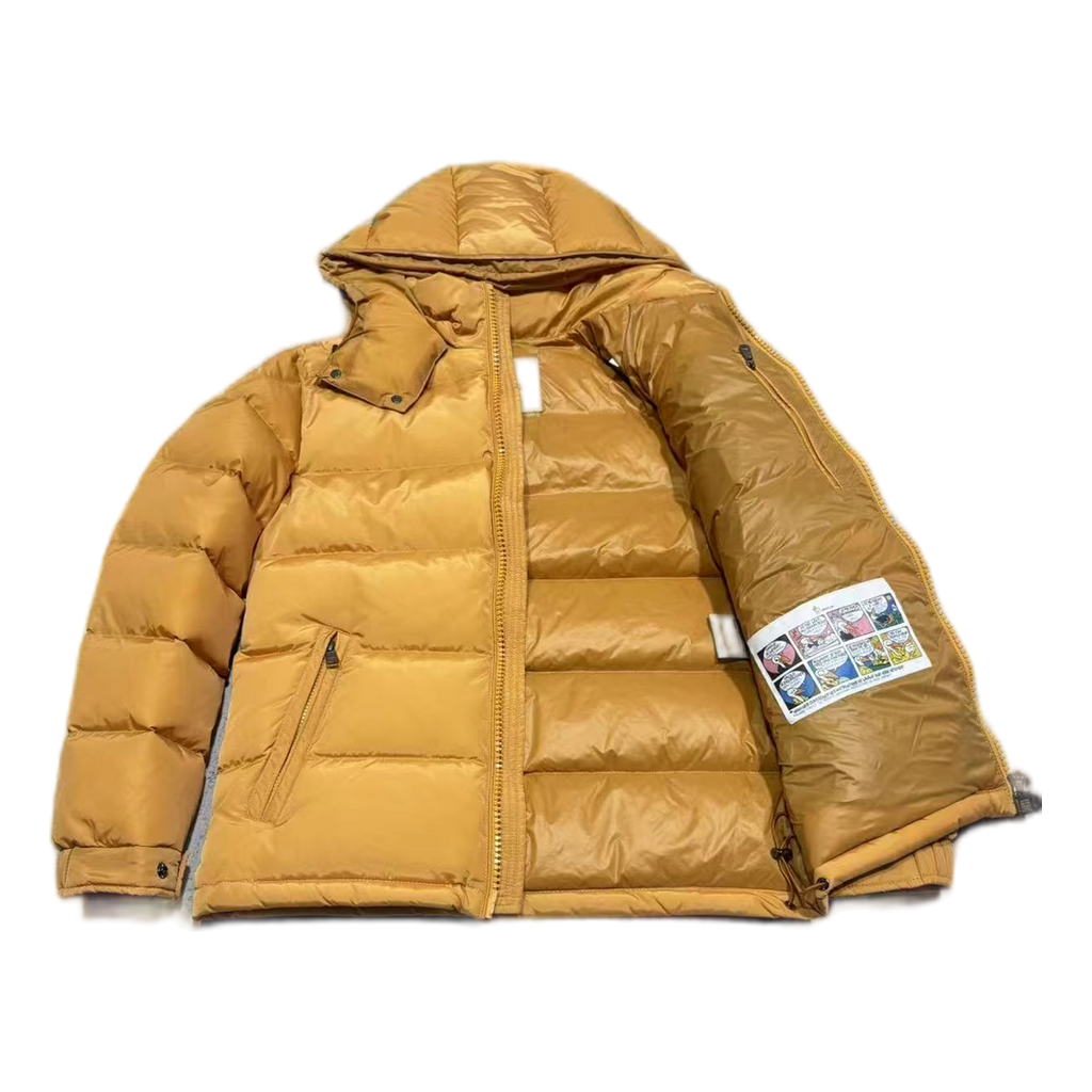 Moncler Maya Yellow Hooded Down Jacket