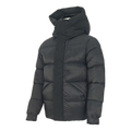 Moncler Black High-Collar Down Jacket with Tonal Logo