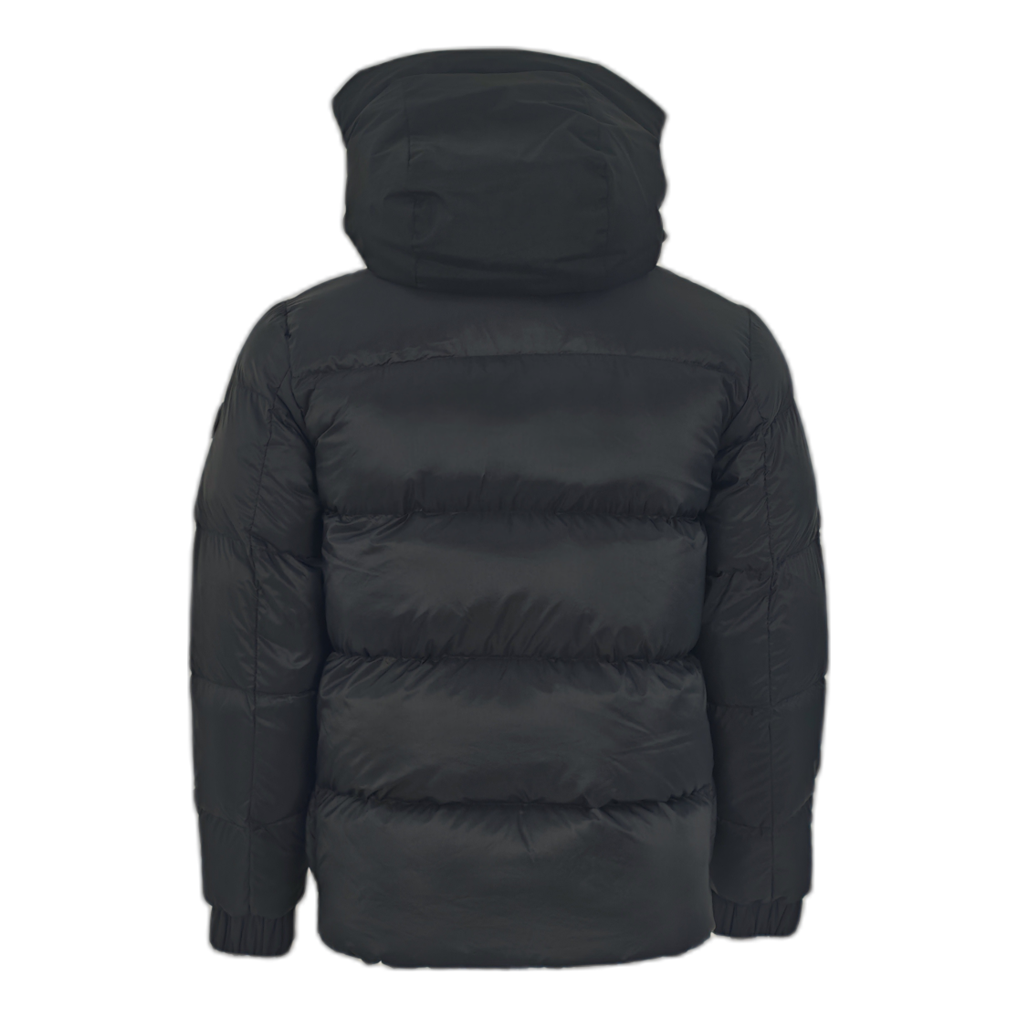 Moncler Black High-Collar Down Jacket with Tonal Logo
