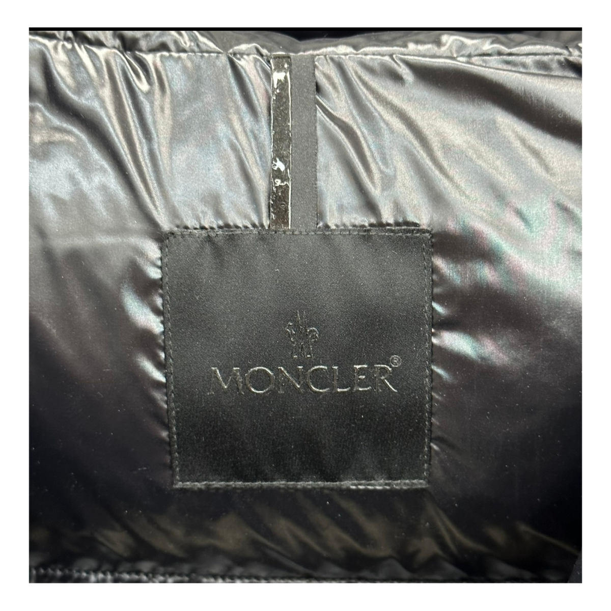 Moncler Black High-Collar Down Jacket with Tonal Logo