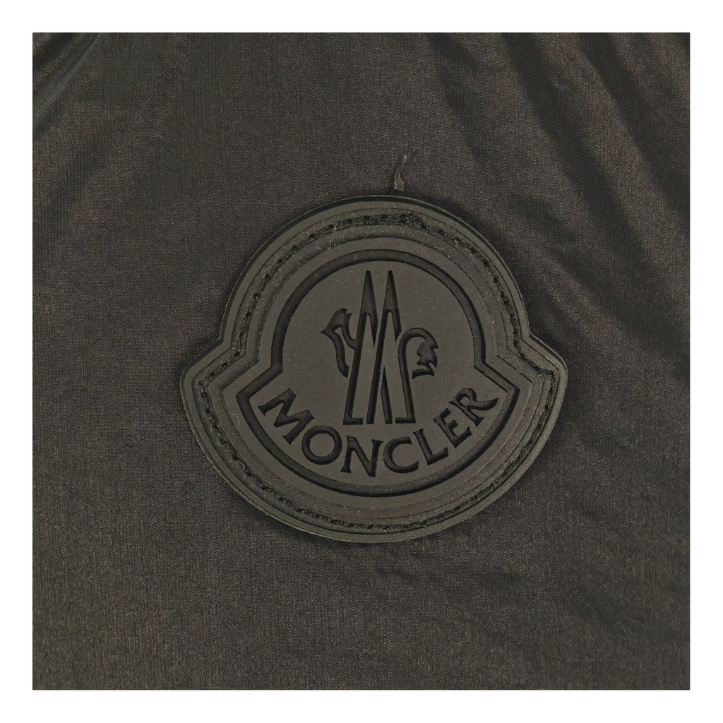 Moncler Black High-Collar Down Jacket with Tonal Logo
