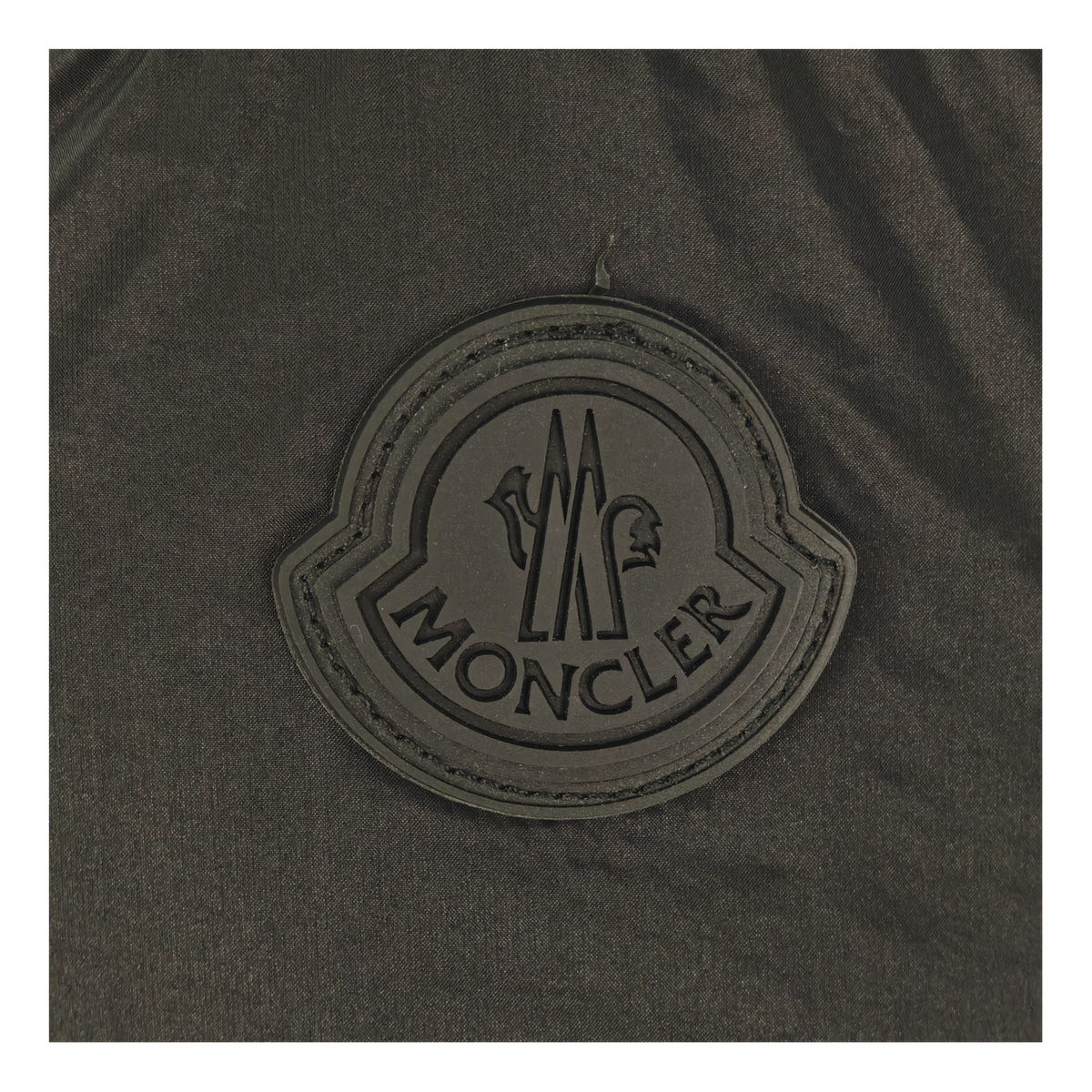 Moncler Black High-Collar Down Jacket with Tonal Logo