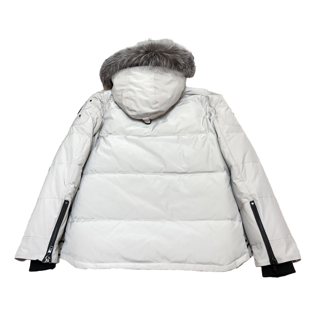 Moose Knuckles Four-Pocket Down Jacket with Fur-Trimmed Hood