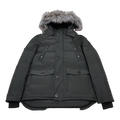 Moose Knuckles Four-Pocket Hooded Down Jacket with Fur Trim