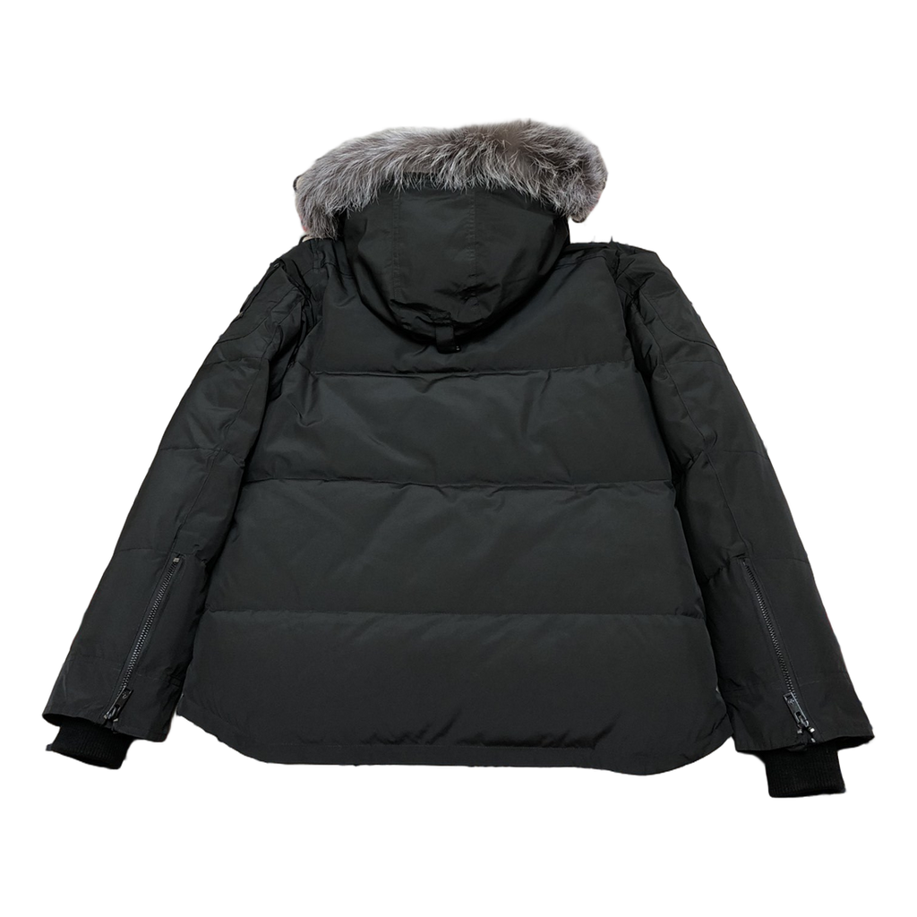 Moose Knuckles Four-Pocket Hooded Down Jacket with Fur Trim