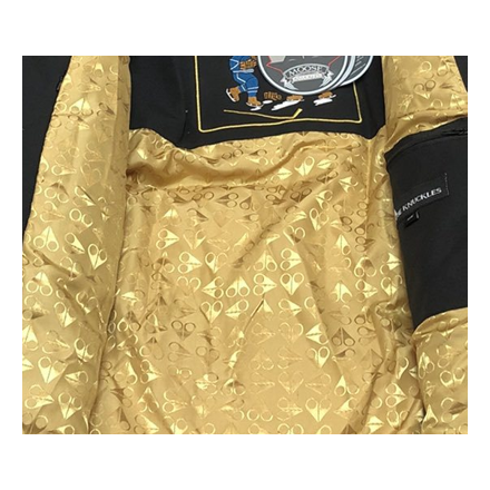 Moose Knuckles Gold 3Q Black Down Jacket with Fur-Trimmed Hood