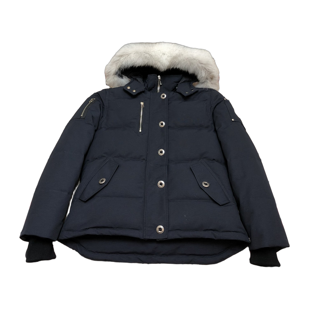 Moose Knuckles Women's Original 3Q Down Jacket with Shearling Trim – Navy