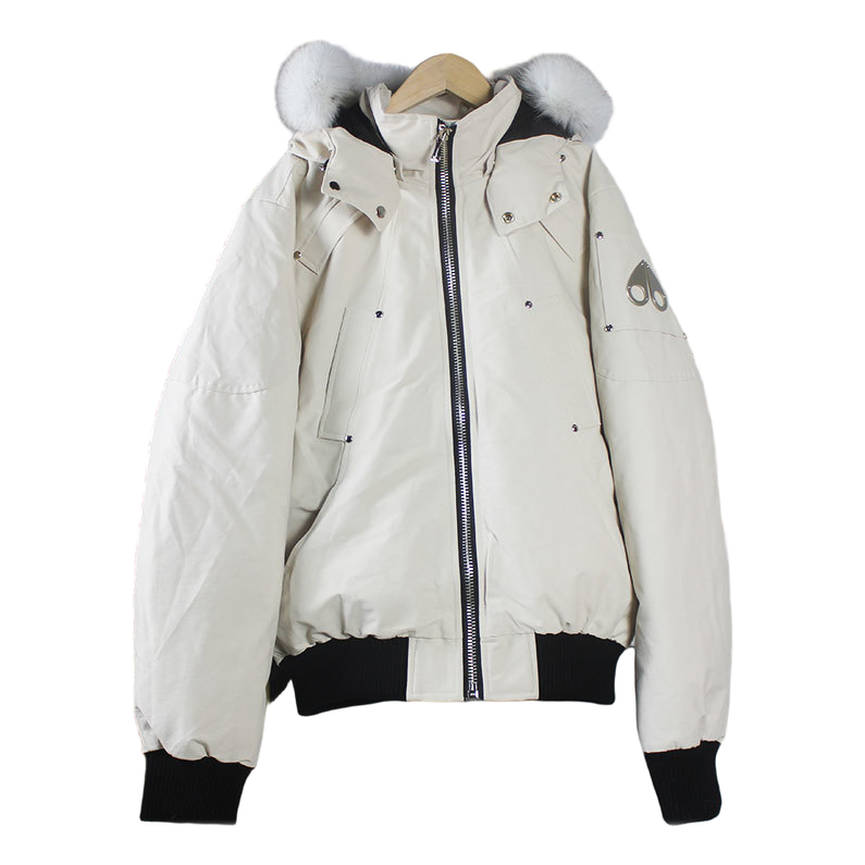 Moose Knuckles Ballistic Fur-Trim Cropped Down Bomber Jacket