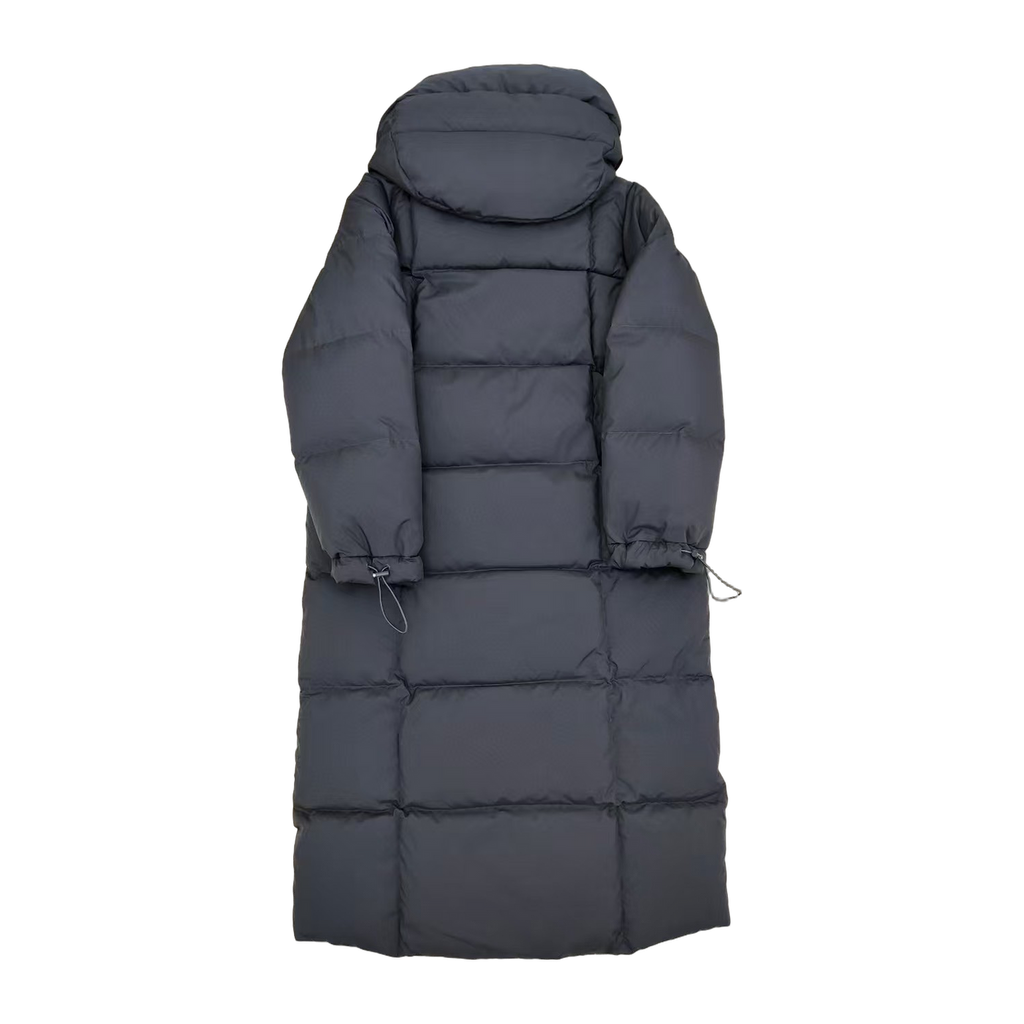New Balance Long Puffer Coat with Adjustable Hood – Black