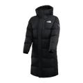The North Face Color-Block Hooded Long Down Coat - Black