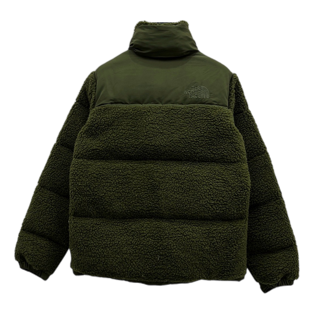 The North Face Fleece-Panel Puffer Jacket with Stand Collar | Olive